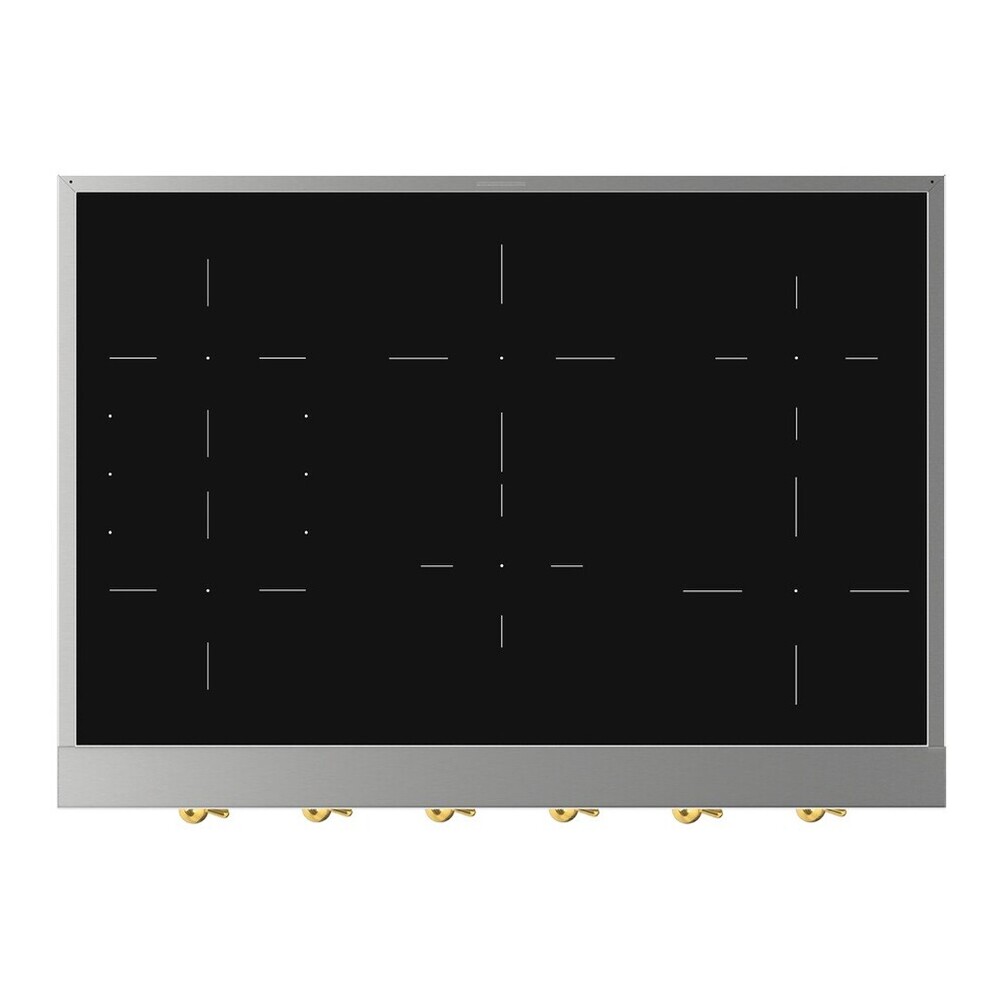 ILVE UHCPI366NSSG Nostalgie II 36 inch Built-In Induction Rangetop with 6 Elements (Brass) 5 ILVE UHCPI366NSSG top view