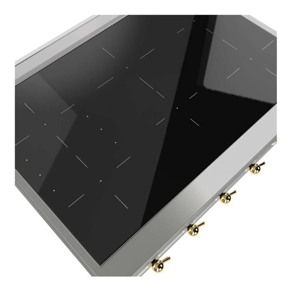 ILVE UHCPI366NSSG Nostalgie II 36 inch Built-In Induction Rangetop with 6 Elements (Brass) 6 ILVE UHCPI366NSSG close up on cooking surface