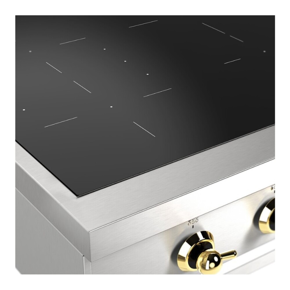 ILVE UHCPI366NSSG Nostalgie II 36 inch Built-In Induction Rangetop with 6 Elements (Brass) 9 ILVE UHCPI366NSSG close up details