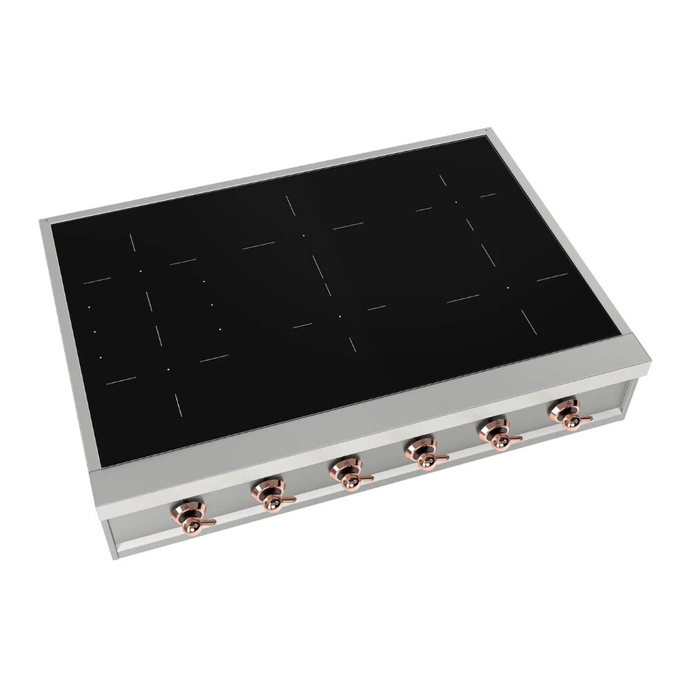 ILVE UHCPI366NSSP Nostalgie II 36 inch Built-In Induction Rangetop with 6 Elements (Copper) 3 ILVE UHCPI366N left angle