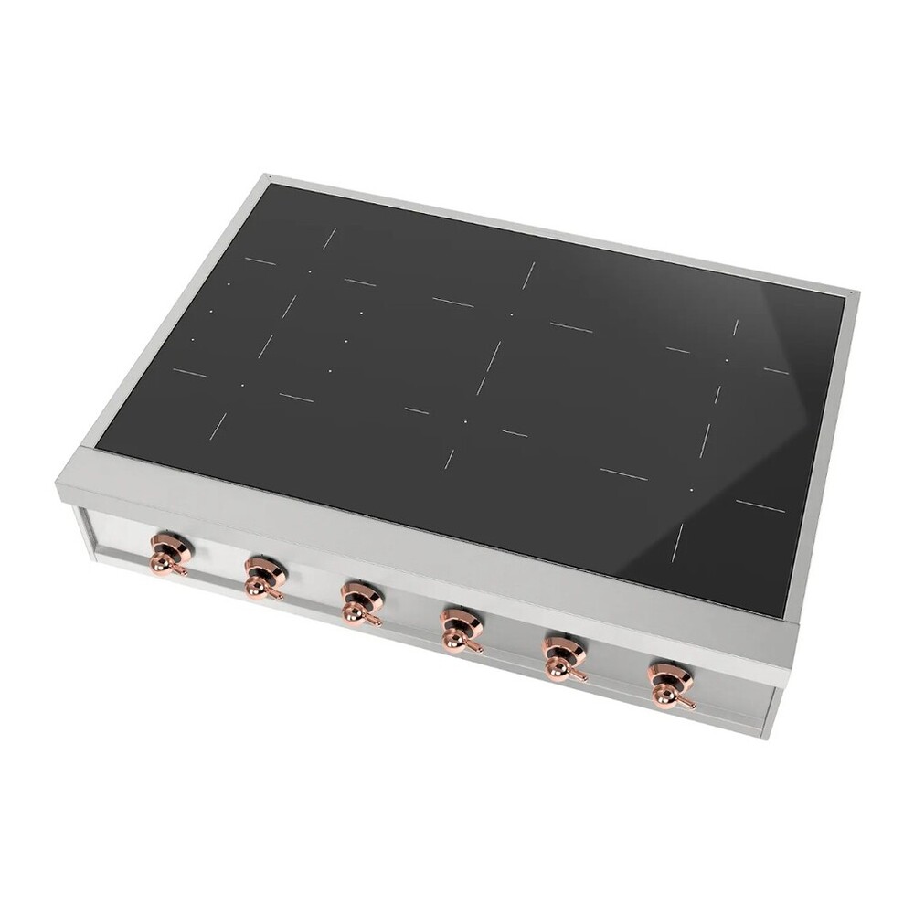 ILVE UHCPI366NSSP Nostalgie II 36 inch Built-In Induction Rangetop with 6 Elements (Copper) 4 ILVE UHCPI366N right angle