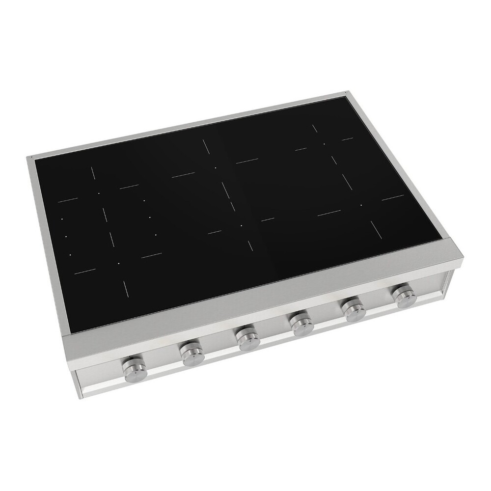 ILVE UHCPI366SS Professional Plus II 36 inch Built-In Induction Rangetop, in Stainless Steel 4 ILVE UHCPI366SS left angle
