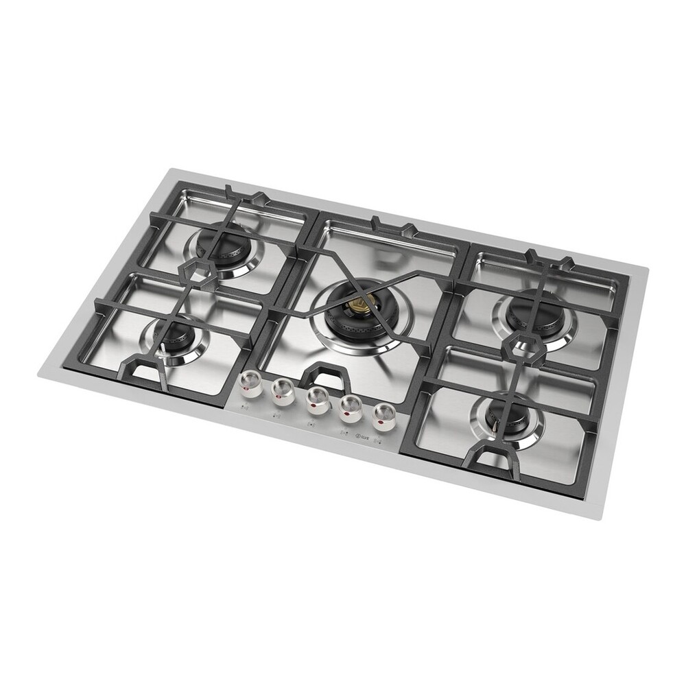ILVE UHCPMT95SS Panoramagic 36 inch Built-In Gas Cooktop with 5 Burners, in Stainless Steel (Natural Gas, 5 Sealed Burners) 4 ILVE UHCPMT95SS right angle