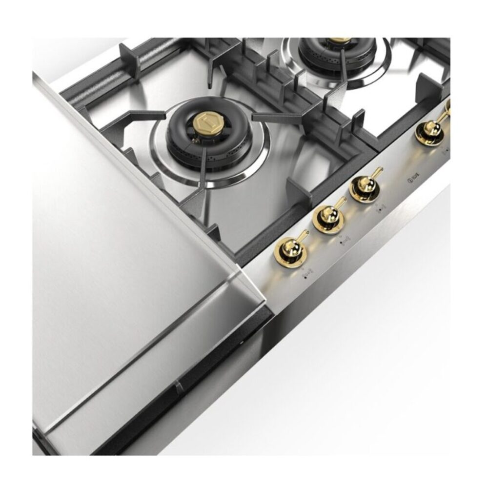 ILVE UHCPT125FNSSGLP close up on dual burner