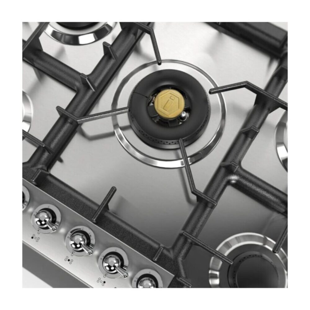ILVE UHCPT75NSSC close up on dual burner