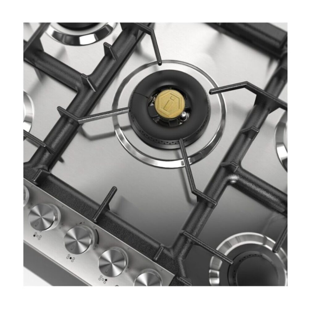 ILVE UHCPT75SSLP right angle close up on dual burner