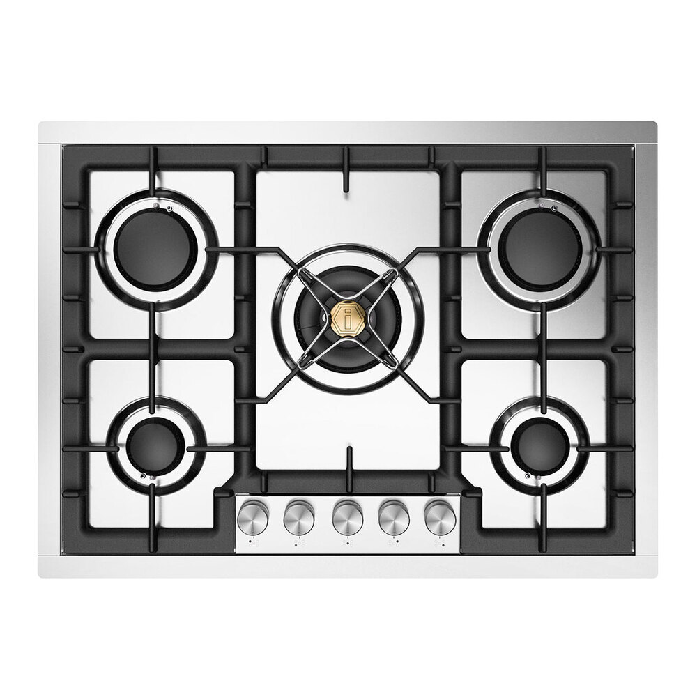 ILVE UHCPT75SS Professional Plus II 30 inch Built-In Gas Cooktop with 5 Burners, in Stainless Steel (Natural Gas) 1 UHCPT75SS