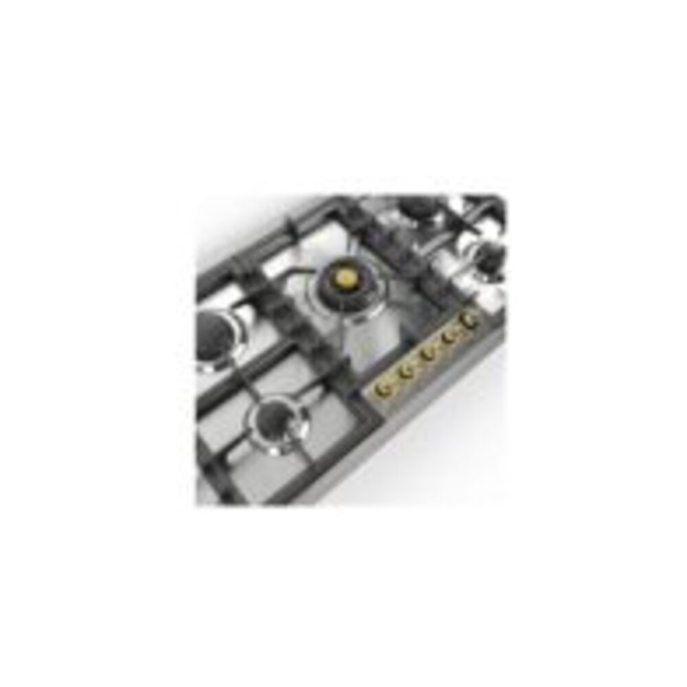 ILVE UHCPT95NSSG close up on center dual burner