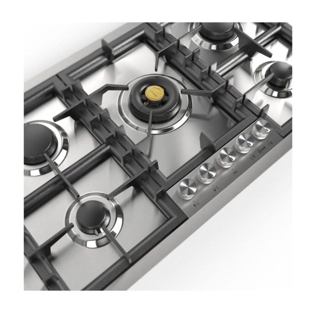 ILVE UHCPT95SS close up on dual burner