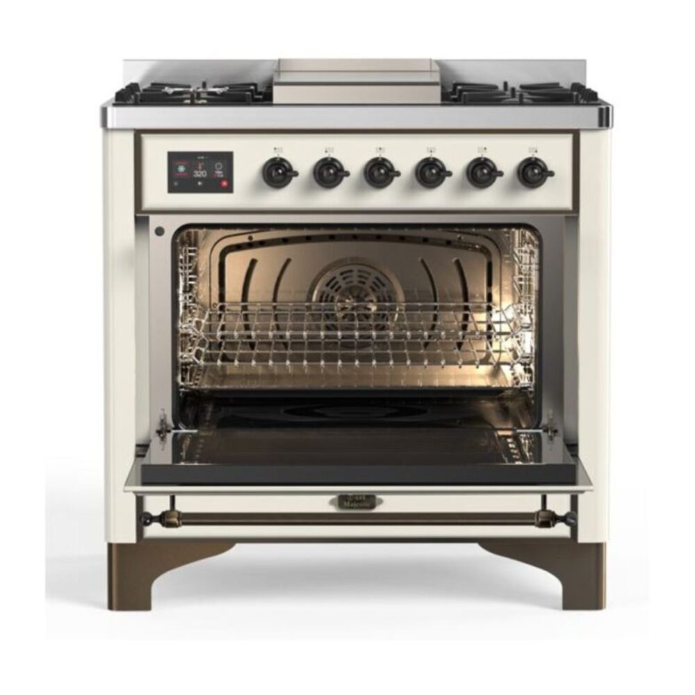 ILVE UM09F Majestic II 36 inch Dual Fuel Range with 6 Burners, Griddle
