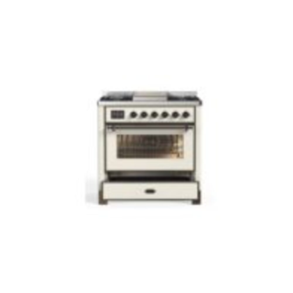 ILVE UM09F Majestic II 36 inch Dual Fuel Range with 6 Burners, Griddle
