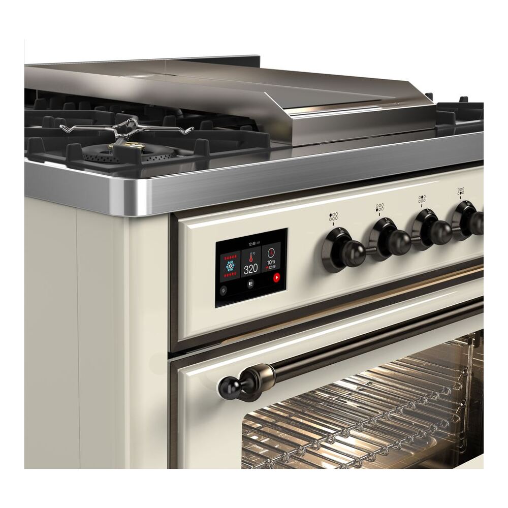ILVE UM09F Majestic II 36 inch Dual Fuel Range with 6 Burners, Griddle