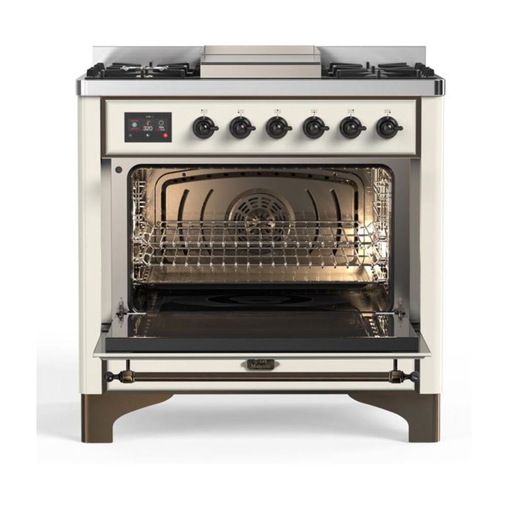 ILVE UM09F Majestic II 36 inch Dual Fuel Range with 6 Burners, Griddle