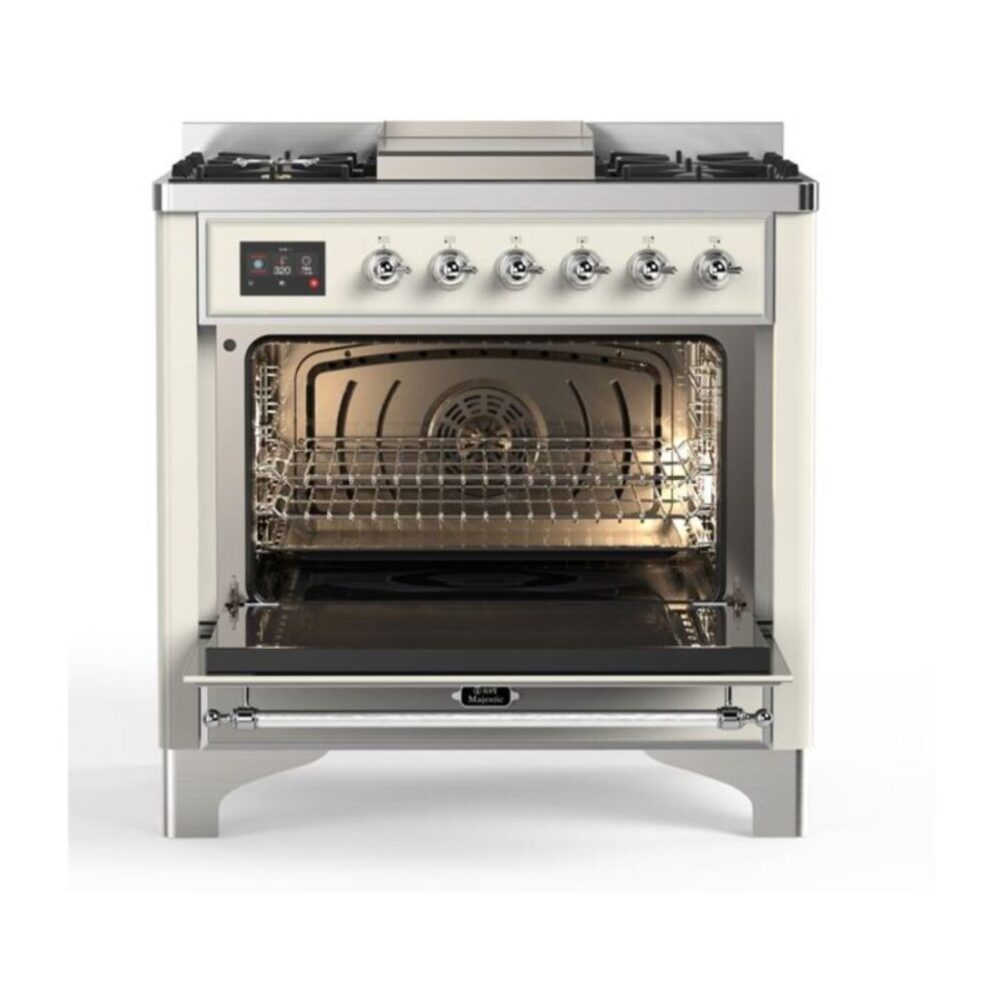 ILVE UM09F Majestic II 36 inch Dual Fuel Range with 6 Burners, Griddle