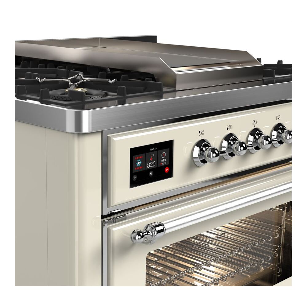ILVE UM09F Majestic II 36 inch Dual Fuel Range with 6 Burners, Griddle