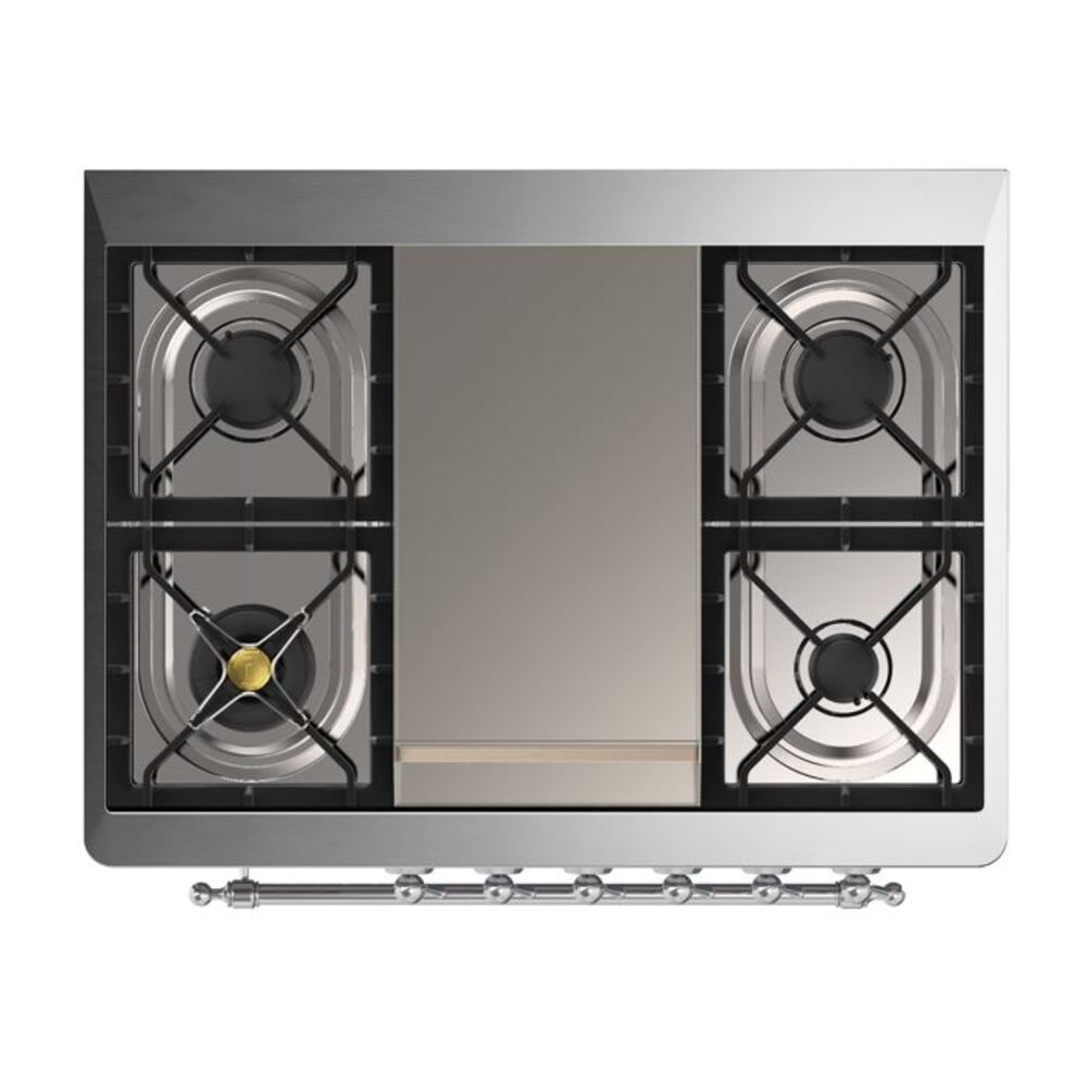 ILVE UM09F Majestic II 36 inch Dual Fuel Range with 6 Burners, Griddle