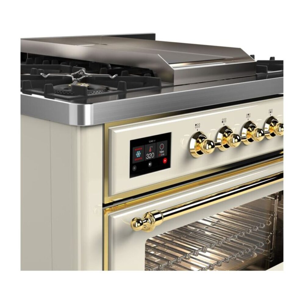 ILVE UM09F Majestic II 36 inch Dual Fuel Range with 6 Burners, Griddle