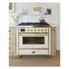 ILVE UM09F Majestic II 36 inch Dual Fuel Range with 6 Burners, Griddle