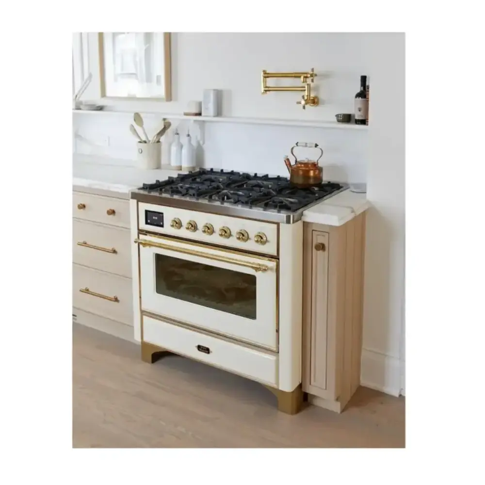 ILVE UM09F Majestic II 36 inch Dual Fuel Range with 6 Burners, Griddle