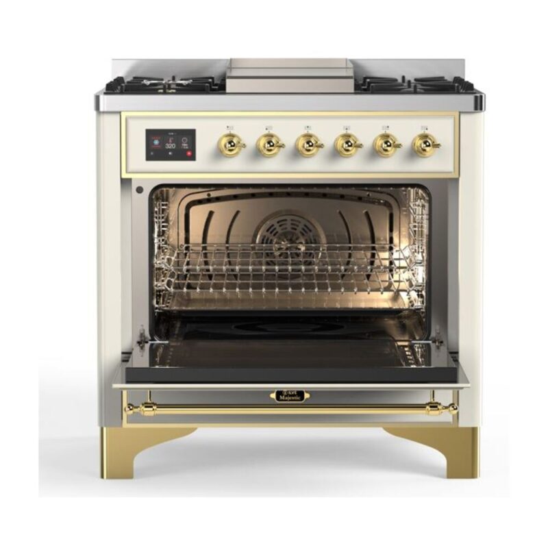 ILVE UM09F Majestic II 36 inch Dual Fuel Range with 6 Burners, Griddle