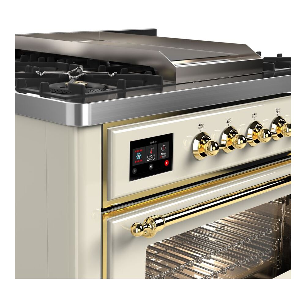 ILVE UM09F Majestic II 36 inch Dual Fuel Range with 6 Burners, Griddle
