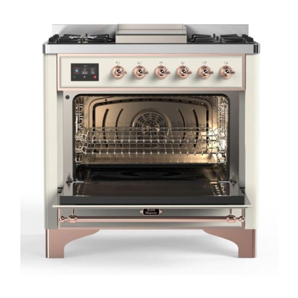 ILVE UM09F Majestic II 36 inch Dual Fuel Range with 6 Burners, Griddle
