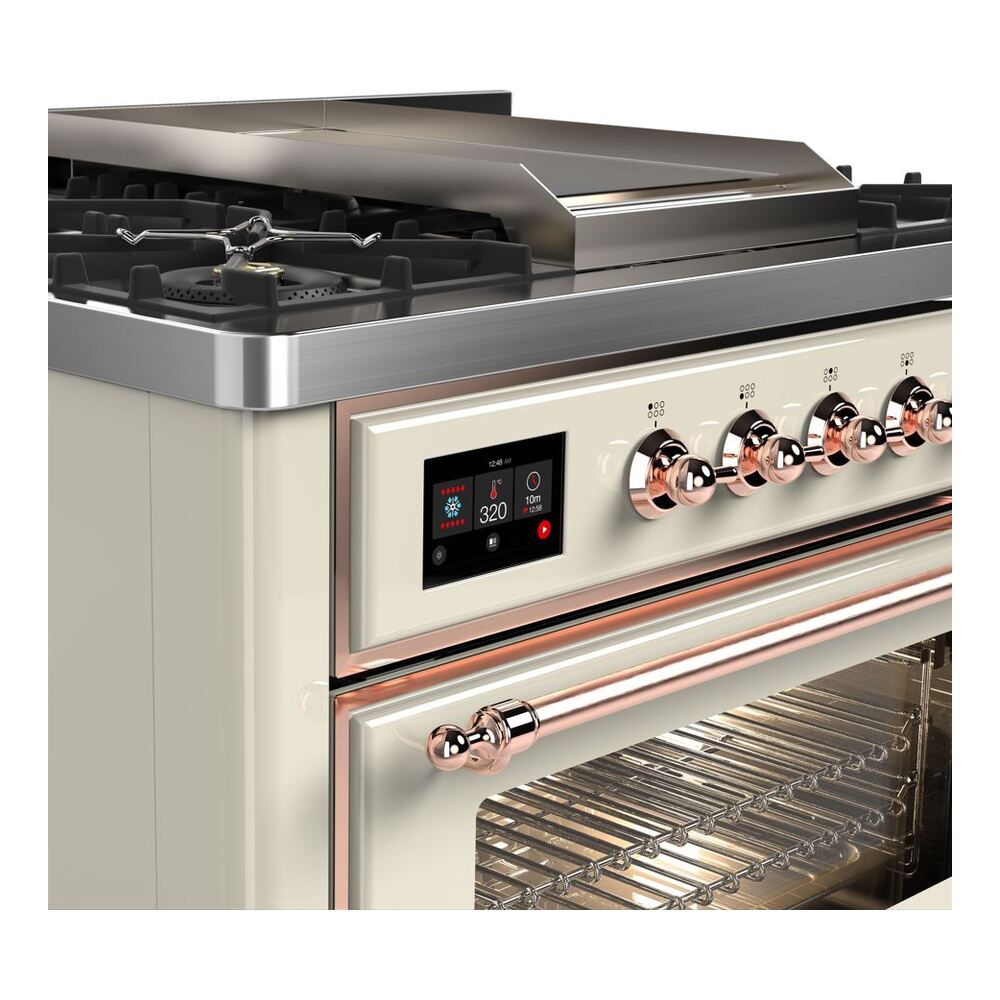 ILVE UM09F Majestic II 36 inch Dual Fuel Range with 6 Burners, Griddle