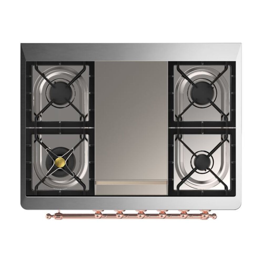 ILVE UM09F Majestic II 36 inch Dual Fuel Range with 6 Burners, Griddle