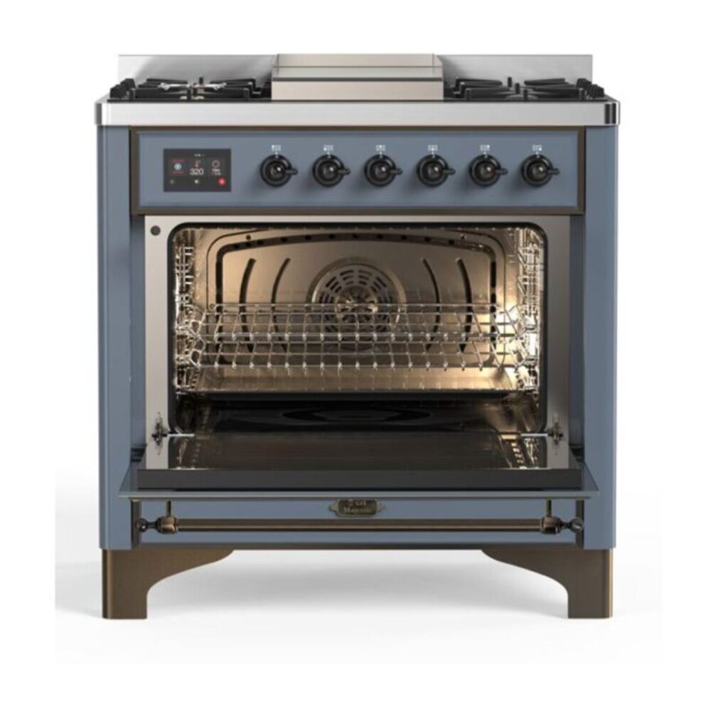 ILVE UM09F Majestic II 36 inch Dual Fuel Range with 6 Burners, Griddle