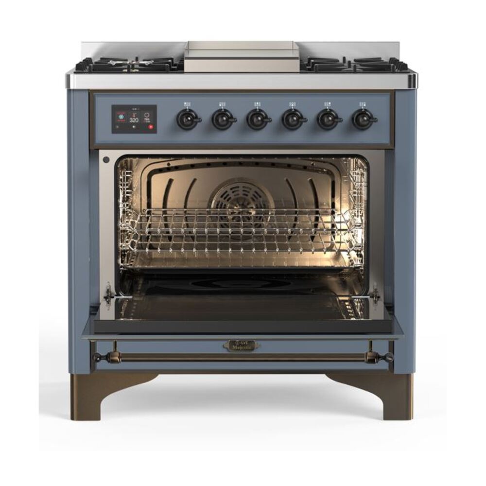 ILVE UM09F Majestic II 36 inch Dual Fuel Range with 6 Burners, Griddle