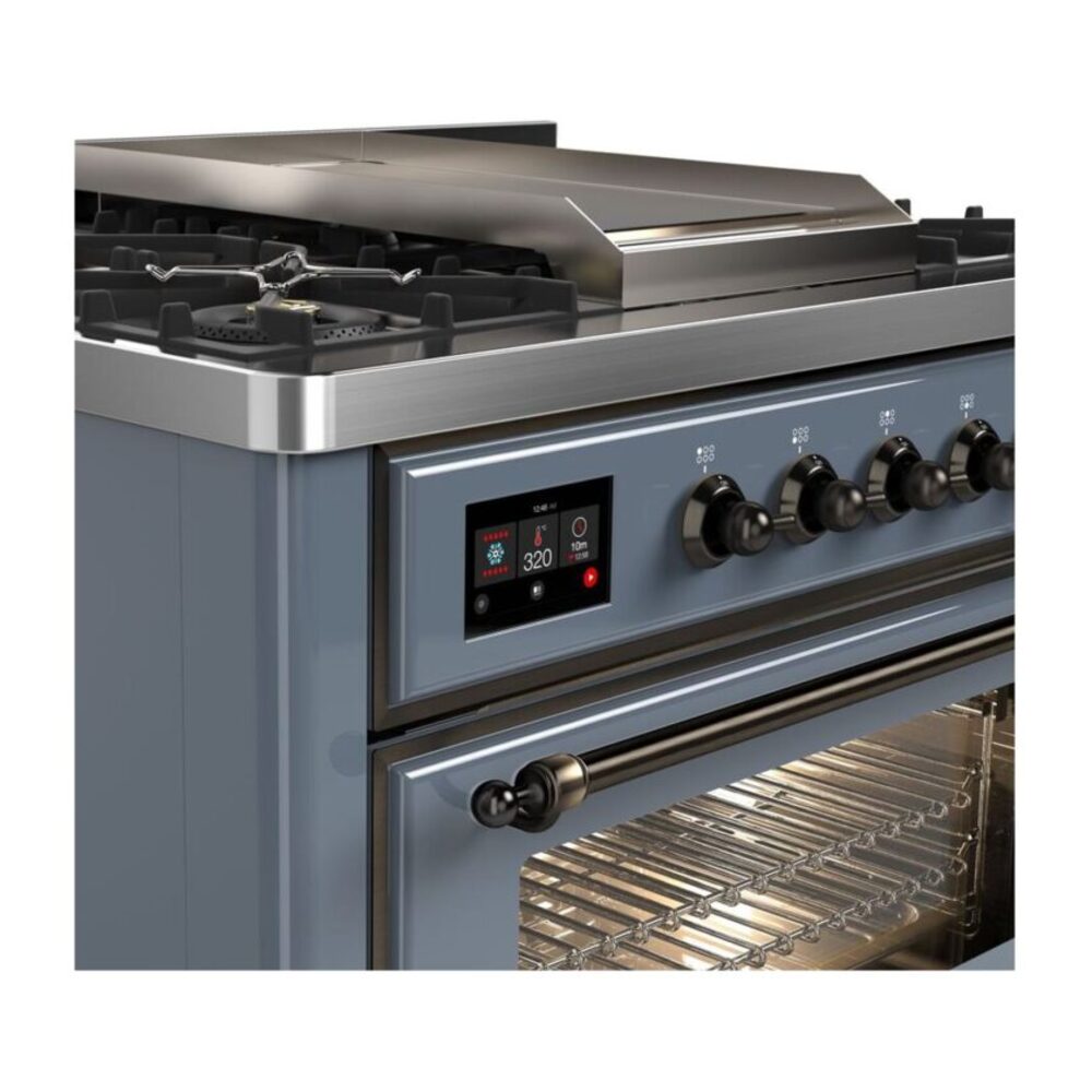ILVE UM09F Majestic II 36 inch Dual Fuel Range with 6 Burners, Griddle