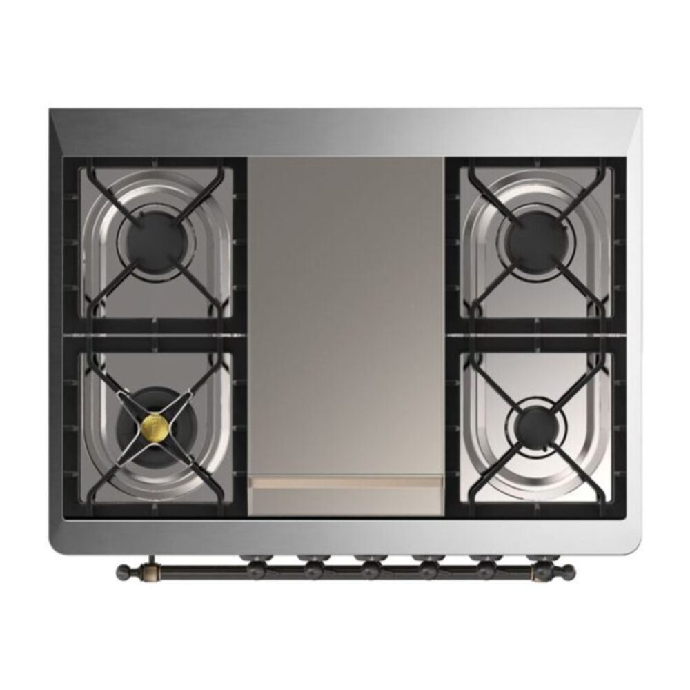 ILVE UM09F Majestic II 36 inch Dual Fuel Range with 6 Burners, Griddle
