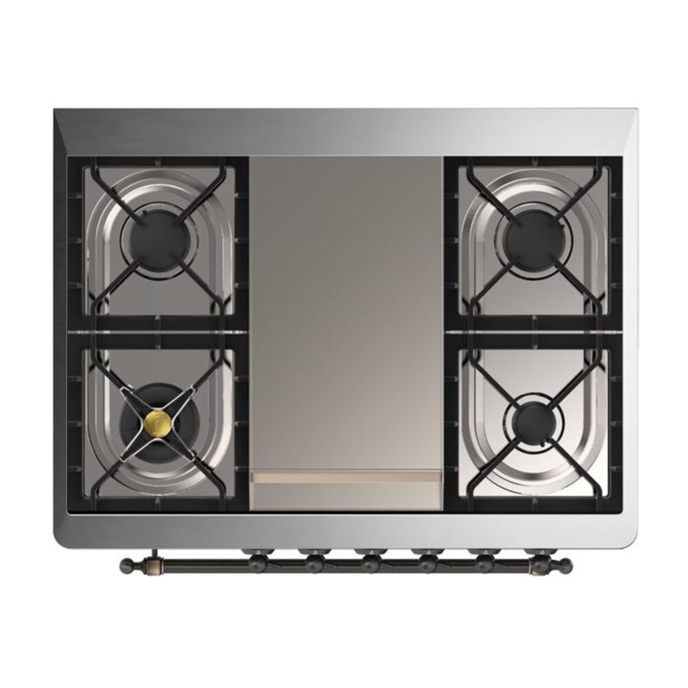 ILVE UM09F Majestic II 36 inch Dual Fuel Range with 6 Burners, Griddle