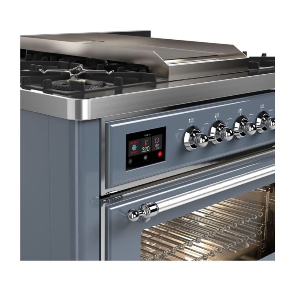 ILVE UM09F Majestic II 36 inch Dual Fuel Range with 6 Burners, Griddle