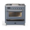 ILVE UM09F Majestic II 36 inch Dual Fuel Range with 6 Burners, Griddle