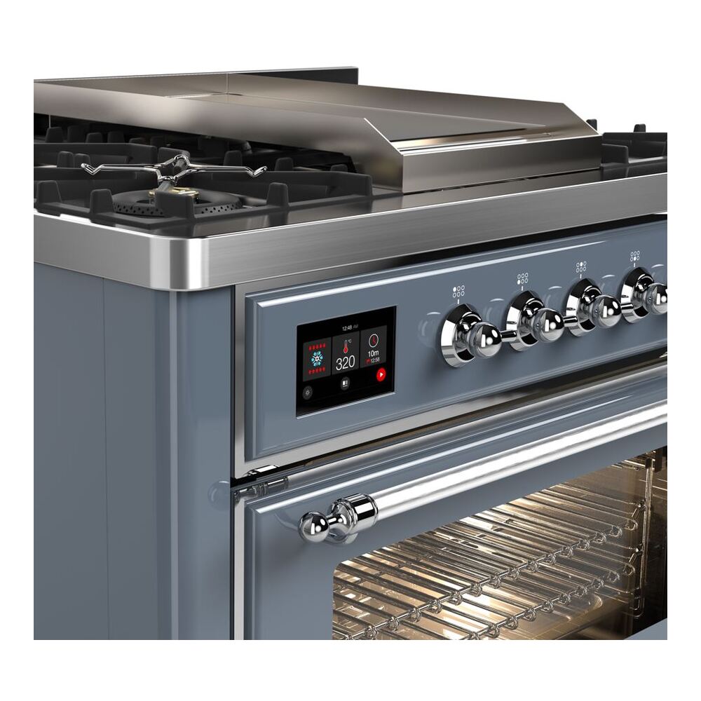 ILVE UM09F Majestic II 36 inch Dual Fuel Range with 6 Burners, Griddle