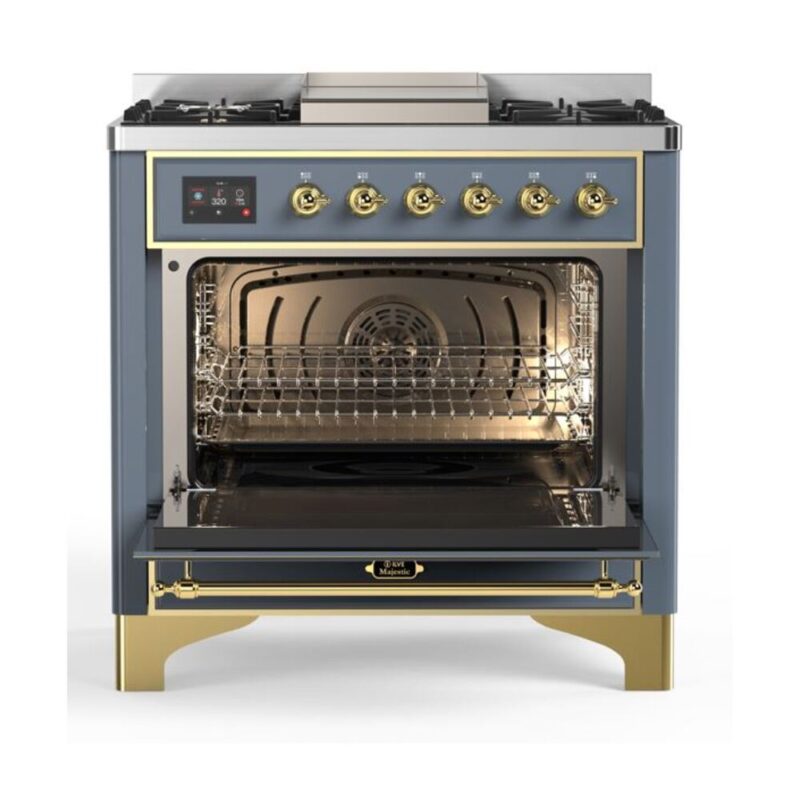 ILVE UM09F Majestic II 36 inch Dual Fuel Range with 6 Burners, Griddle