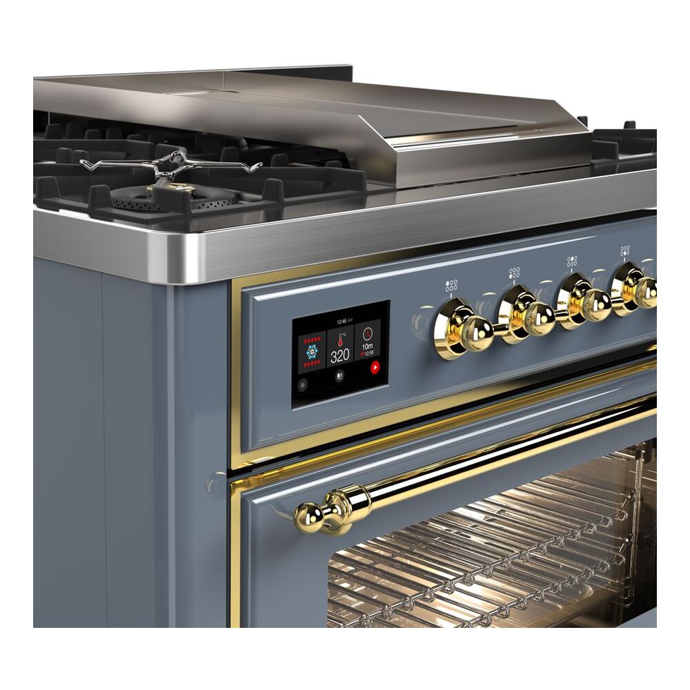 ILVE UM09F Majestic II 36 inch Dual Fuel Range with 6 Burners, Griddle