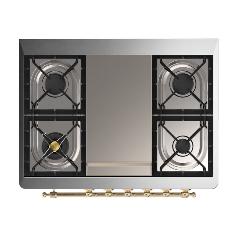 ILVE UM09F Majestic II 36 inch Dual Fuel Range with 6 Burners, Griddle