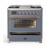 ILVE UM09F Majestic II 36 inch Dual Fuel Range with 6 Burners, Griddle