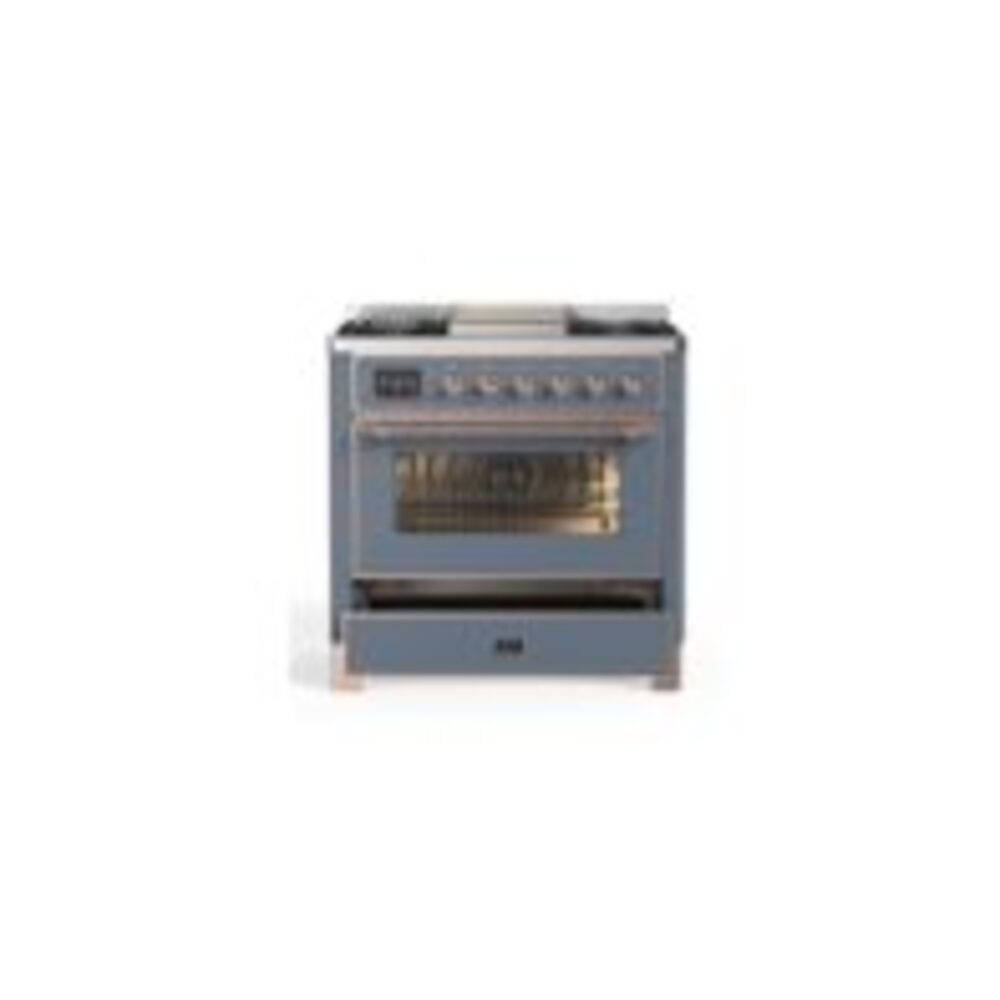 ILVE UM09F Majestic II 36 inch Dual Fuel Range with 6 Burners, Griddle