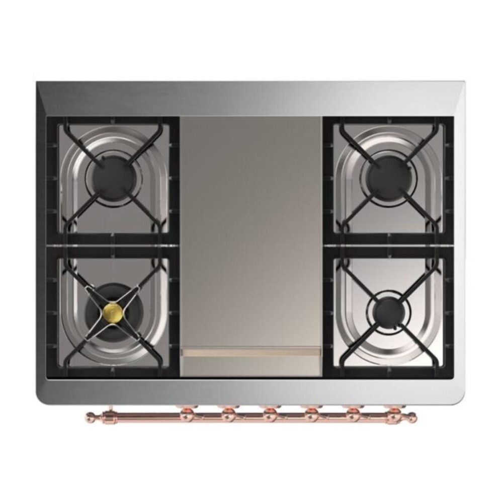 ILVE UM09F Majestic II 36 inch Dual Fuel Range with 6 Burners, Griddle