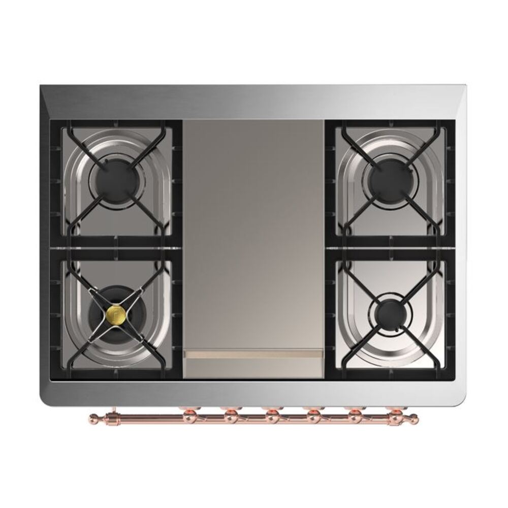 ILVE UM09F Majestic II 36 inch Dual Fuel Range with 6 Burners, Griddle