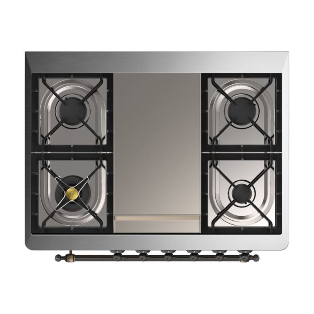 ILVE UM09F Majestic II 36 inch Dual Fuel Range with 6 Burners, Griddle