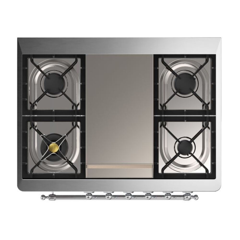 ILVE UM09F Majestic II 36 inch Dual Fuel Range with 6 Burners, Griddle