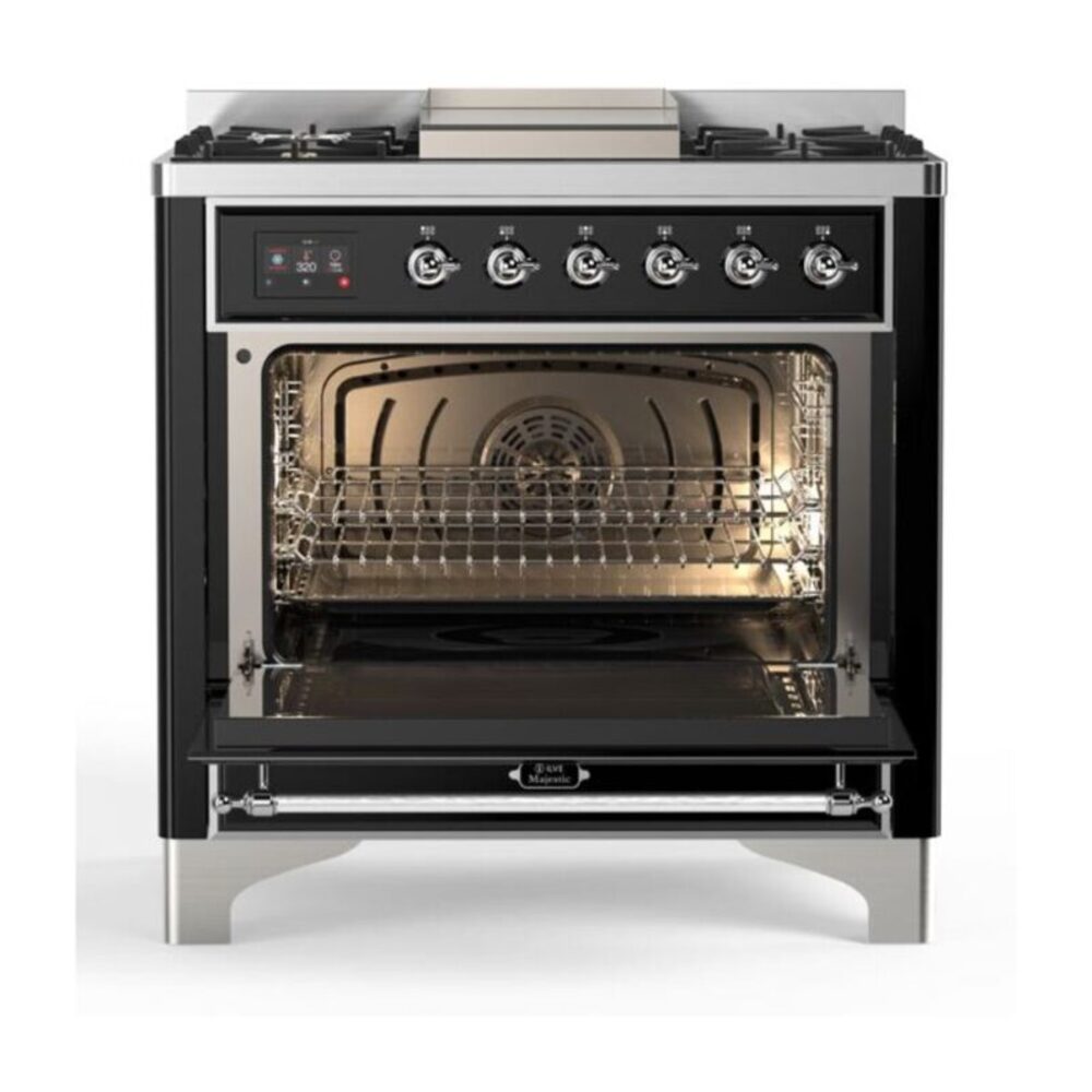 ILVE UM09F Majestic II 36 inch Dual Fuel Range with 6 Burners, Griddle