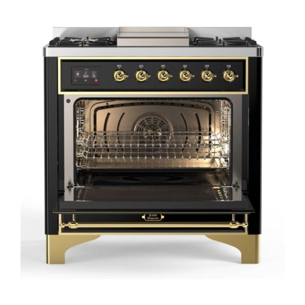 ILVE UM09F Majestic II 36 inch Dual Fuel Range with 6 Burners, Griddle