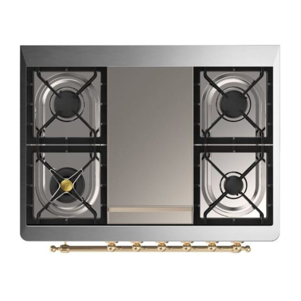 ILVE UM09F Majestic II 36 inch Dual Fuel Range with 6 Burners, Griddle