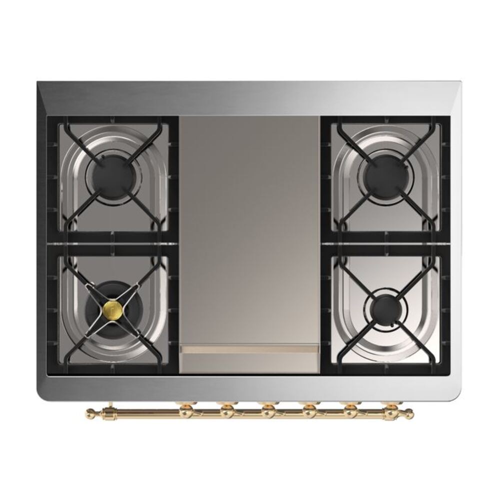 ILVE UM09F Majestic II 36 inch Dual Fuel Range with 6 Burners, Griddle