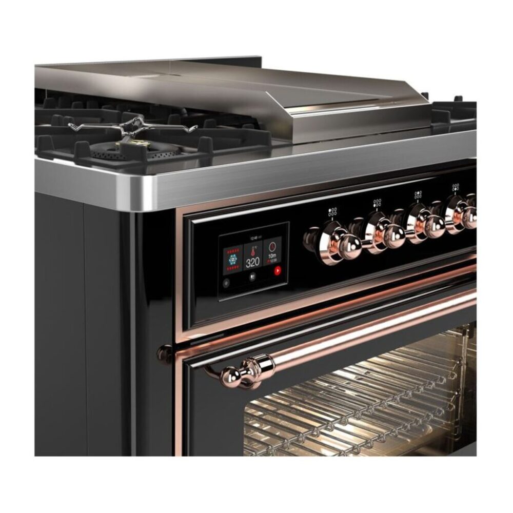 ILVE UM09F Majestic II 36 inch Dual Fuel Range with 6 Burners, Griddle